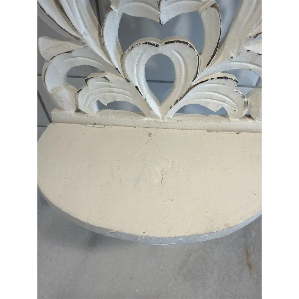 Shabby Chic/farmhouse White Foldable Wall Shelf Wood/mdf GW994